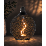 E27 G125 Dekoratīva Metāla Siets Led Spuldze 2.5W 188Lm Silti Balta 1800k